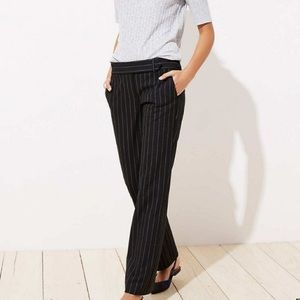 Ann Taylor Marisa Career Pants Black Pinstripe 14